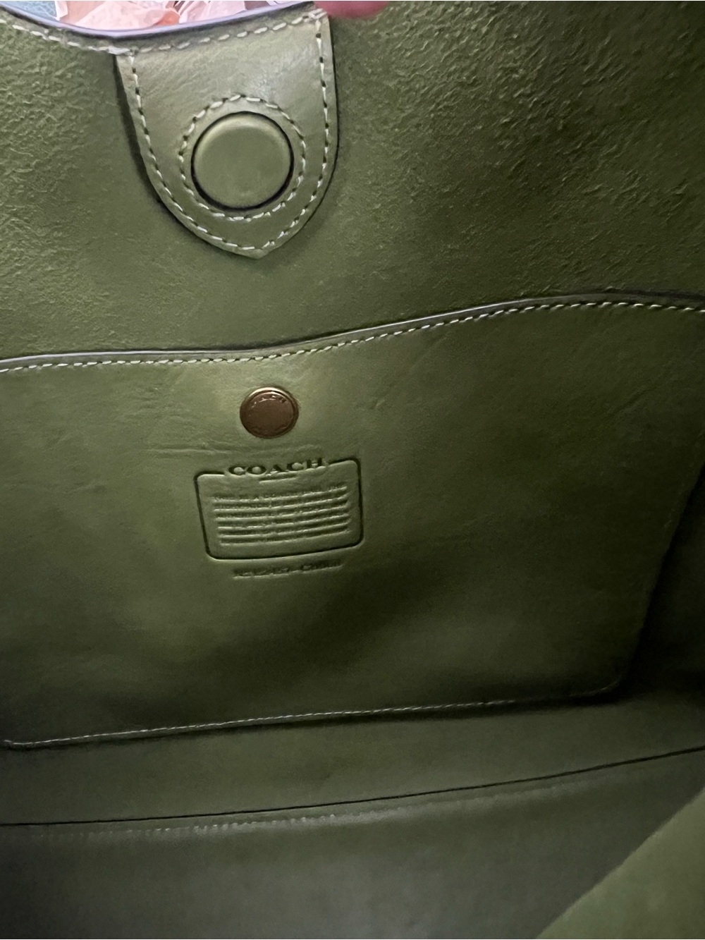 Coach Dark Lime Green Brooklyn 28 Leather Bag - Picture 4 of 5